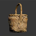 Practical Handwoven Wicker Basket With Sturdy Handle And Braided Texture For Daily Use