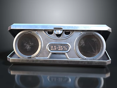Metallic Device With Dual Circular Components And 2.5 25% Display Panel 3d model