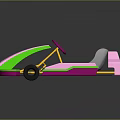 Kids Pink Green Toy Go Kart Design With Racing Seat And Wheels