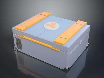 Traveler Brand Travel Storage Case With Gray Body Orange Accents And Circular Logo 3d model