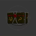 Golden Decorative Box With Rope Wrapped And Red Wax Seal And Yellow Symbols