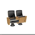 Gray Minimalist Single Sofa With Wooden Arms And Black Base Stand