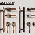 Modern hardware door handle metal handle long handle crystal handle combination 3d model