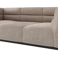 Modern Beige Sectional Sofa With Black Frame And Legs Design 3d model
