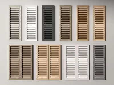 Various Colored Window Blinds In Different Styles For Interior Decoration 3d model