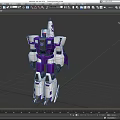 Sci Fi Robot Character With Purple And White Color Jet Wings Action Design