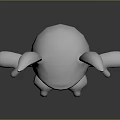 Cartoon Rabbit Game Movie Character With Smiling Face Extended Arms And Gray Costume