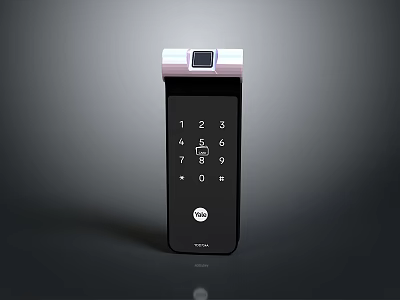 Black Fingerprint Door Lock With Numeric Keypad And Scanner For Home Security 3d model