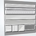 Various Air Conditioner Vent Designs Featuring Different Grille Patterns 3d model