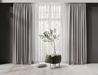 Modern Curtains 3d model