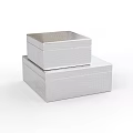 Silver Decorative Ornament Set Featuring Stacked Textured Boxes With Elegant Stylish Design 3d model
