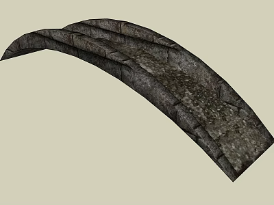 Rustic Stone Arch Bridge With Curved Structure And Rough Stone Blocks 3d model