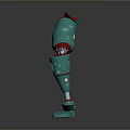 Character With Green Bionic Mechanical Leg Prosthesis Modern Design Features 3d model