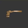 High Quality Golden Decorative Hardware Tools With Intricate Carved Patterns 3d model