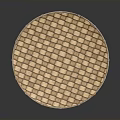 Round Woven Wooden Tray With Lattice Pattern Edge For Kitchen Serving And Home Decor