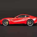 Red Sports Car Featuring Sleek Aerodynamic Body Design And Stylish Alloy Wheels