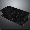 Industrial Plastic Grid Tray With Multi Circular Recessed Compartments And Support Columns