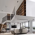 Modern Guest Restaurant Simple Guest Restaurant Sofa Coffee Table Combination Dining Table Dining Chair Combination TV Background Sofa Background 3d model