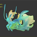 Game and Movie Mythical Creature Character with Blue and White Flowing Mane and Tail