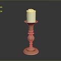 Elegant Decorative Copper Candlestick With White Candle And Ornate Base Design