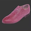 Stylish Red Lace Up Leather Shoes With Textured Surface And Dark Sole For Daily Wear