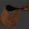 Brown Leather Sports Equipment Saddle with Black Accent and Quilted Pattern