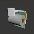 Modern Metal Toilet Paper Holder With White Roll And Chrome Finish