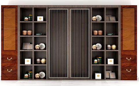 New Chinese Decorative Cabinet Side Cabinet 3d model