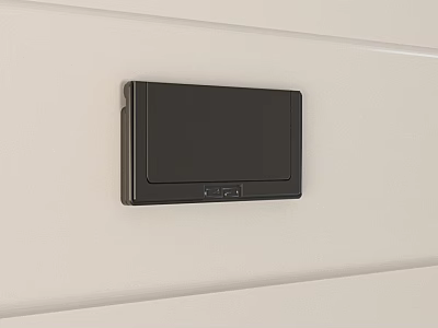 Sleek Black Cabinet Handle Mounted On Light Colored Wall Surface 3d model
