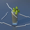 Juice Drink Glass Fruit Grape Straw Lifestyle Food 3d model