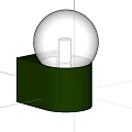Modern Black Base Wall Light With White Spherical Illuminated Lampshade Mounted On Wall 3d model