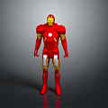 Detailed Red And Gold Iron Man Armor Standing Pose With Chest Reactor