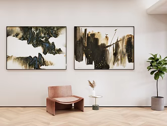 New Chinese Landscape Painting Art Hanging Painting Decoration Hanging Painting 3d model