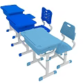 Blue And Light Blue Children's School Classroom Desks And Chairs Set