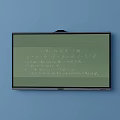Wall Hanging Electronic Whiteboard With Math Formulas And Text 3d model