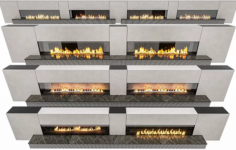 Modern Interior Minimalist Fireplace Alcohol Fireplace Villa Real Fireplace Simple Real Fireplace Villa Living Room Firewood Fireplace 3d model