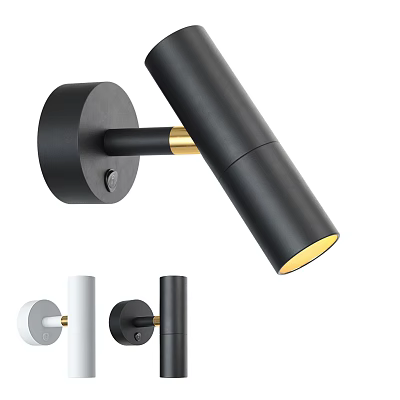 Modern Wall Lamp Sleek Design With Black White Metal Accents And Wall Mounted 3d model