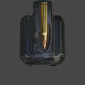 Military Hand Grenade With Black Metal Body And Yellow Safety Pin