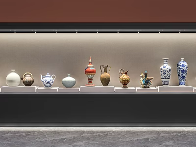 New Chinese Style Ceramic Vase Antique Ornaments Ceramic Utensils Porcelain Museum Exhibits 3d model