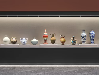 New Chinese Style Ceramic Vase Antique Ornaments Ceramic Utensils Porcelain Museum Exhibits 3d model