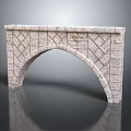 Classic Stone Arch Bridge With Diamond Pattern Stone Bricks Design