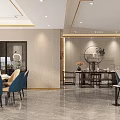 Luxurious Hotel Mahjong Room With Traditional Chinese Decor Green Table And Blue Chairs