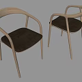 Modern Dining Chairs with Wooden Frame and Dark Fabric Seats in Simple Design