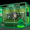 Soccer Field Display Model With Trophy And Player Position Layout On Green Base