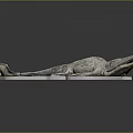 Artistic Sculpture Role of Streamlined Aquatic Creature With Silver Gray And Blue Accents