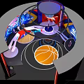 Interactive Basketball Themed Play Area With Circular Structure And Colorful 3D Design Elements 3d model