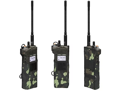 Three Camouflage Digital Walkie Talkies Portable Communication Devices For Outdoor Use 3d model