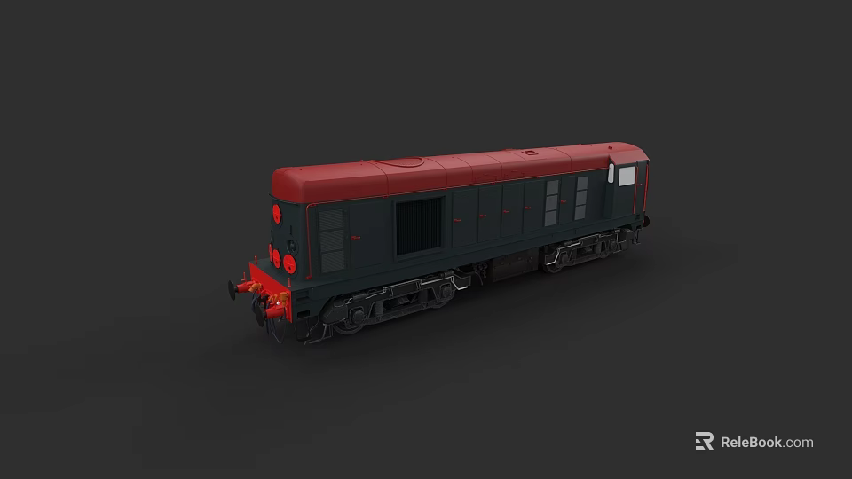 Vintage Model Train Red And Black Carriage With Classic Design Details 3d model 