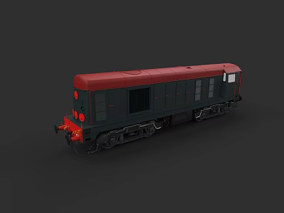 Vintage Model Train Red And Black Carriage With Classic Design Details 3d model