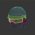 Shiny Metallic Combat Helmet With Face Shield Essential Weapon Protection Gear
